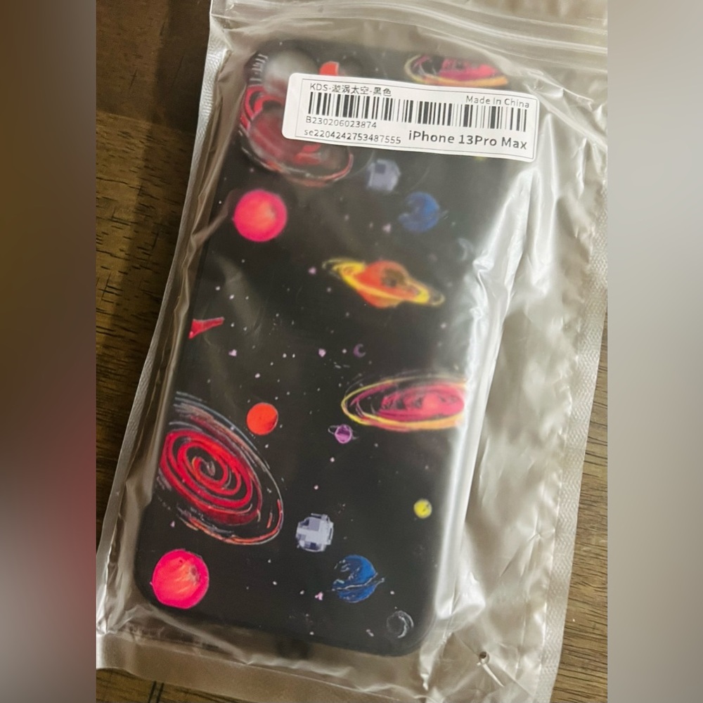 Cartoon Planet Print I Phone 13 Pro Max Cover In Black.
